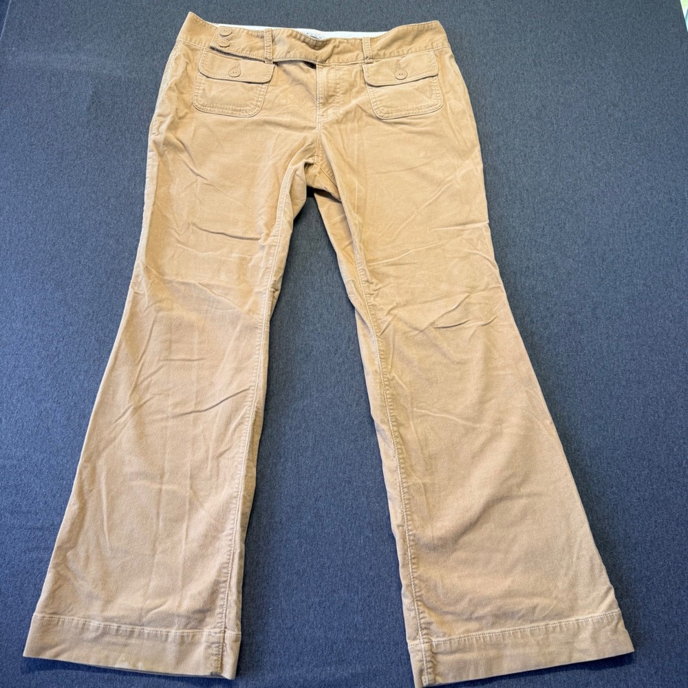 Gap Men Tan Stretch Corduroy Flare Leg Utility Pocket Pants Size 14 RN54023